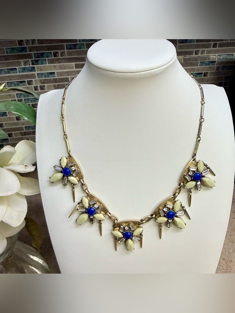 J. Crew Rhinestone Bib Statement necklace
